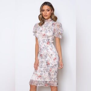 Juliette Smocked Floral Midi Dress by Reverse from JAUS